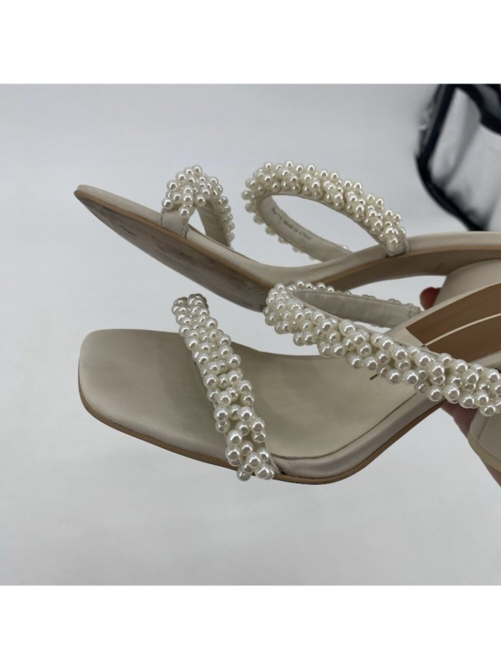 Dolce Vita Women's Size 7.5 Strappy Pearl Block Heel Sandals Ivory - Picture 15 of 16